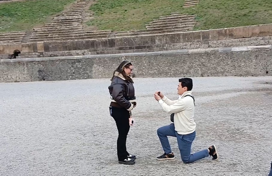 Shannen and David proposing in Italy